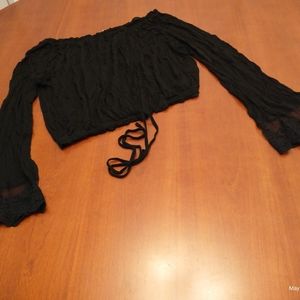 🌺Paper Tee off the shoulder top